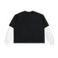 Layered Contrast Sleeve Cotton T-Shirt